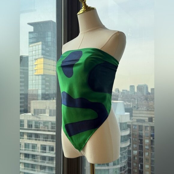 🆕 SIR THE LABEL 🧿 NWOT Frankie Scarf, Blue Green Hues - Print by Frankie Tobin - Picture 4 of 14